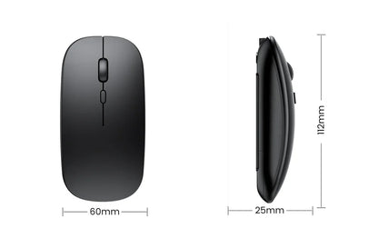 Rato sem fios recarregável de modo duplo, compatível com Bluetooth, 2.4G USB, para computador portátil, iPad, tablet e notebook, rato gaming