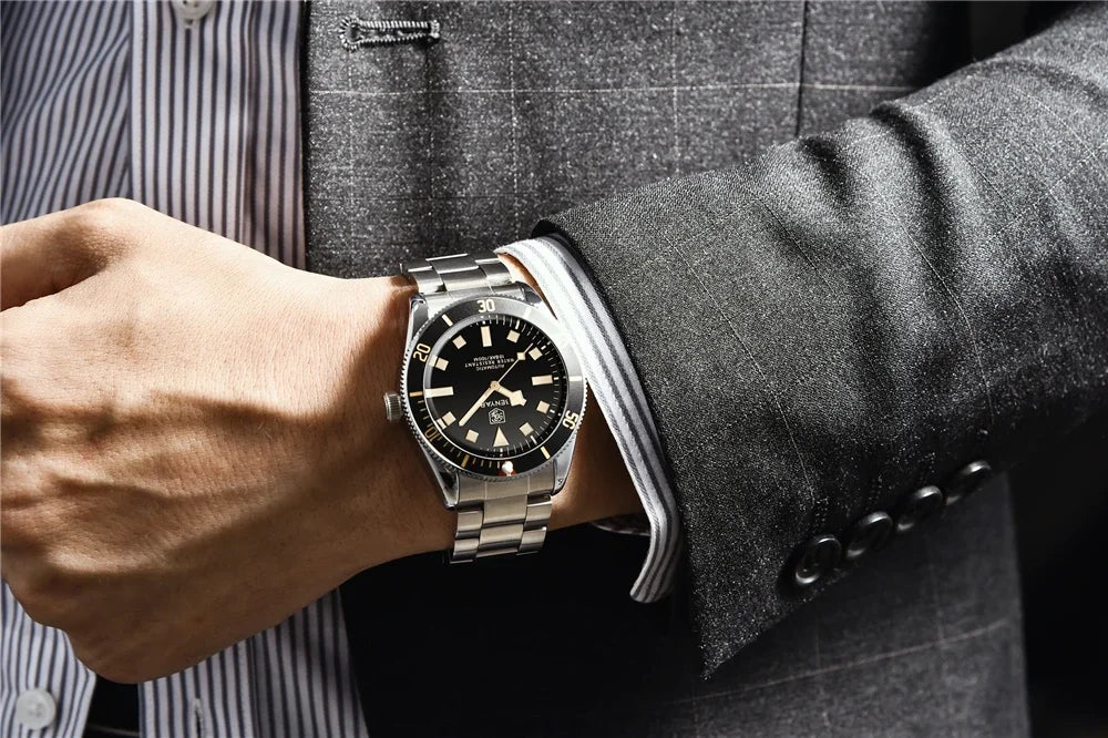 2026 New Mens Watches BENYAR Retro Red Mechanical Automatic luxury watch for men Waterproof Luminous Stainless steel wristwatch