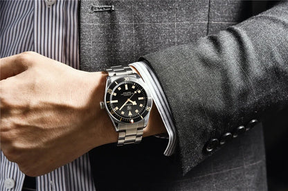 2026 New Mens Watches BENYAR Retro Red Mechanical Automatic luxury watch for men Waterproof Luminous Stainless steel wristwatch