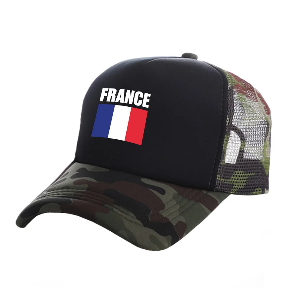 France Trucker Caps Fashion Cool France Hats Baseball Cap Summer Outdoor Sun Mesh Caps