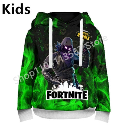 Sweatshirts com Capuz Llama Battle Royale F-Fortnited com Impressão 3D para Homem, Mulher e Criança, Rapaz e Rapariga, Pullover Streetwear Verde