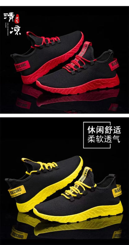 Male's sneakers casual lightweight mesh sports shoes summer men's outdoor soft sole Breathable comfort fashion tide running shoe