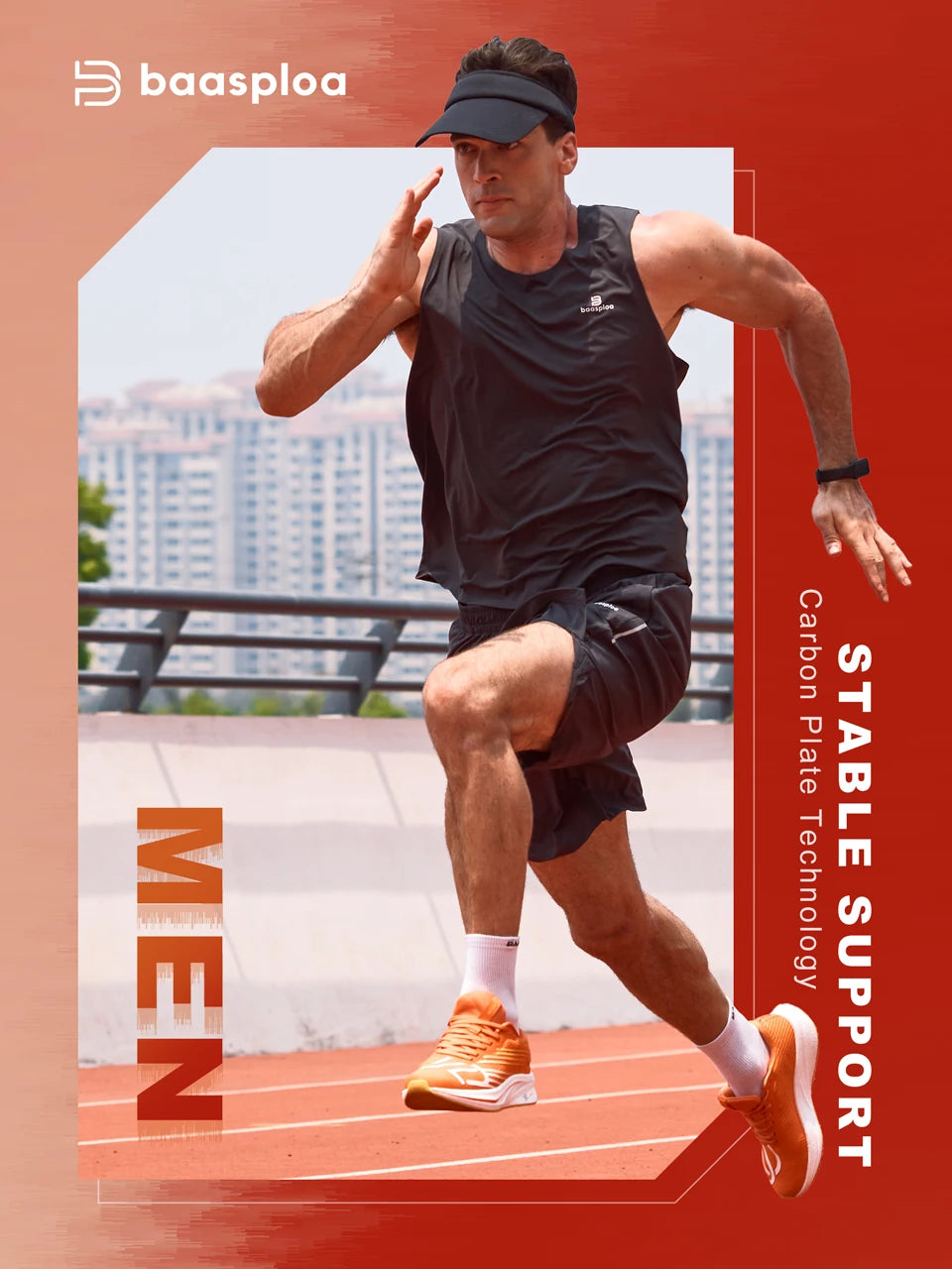Zapatillas profesionales de running Baasploa para hombre, ligeras y transpirables, zapatillas deportivas de jogging para mujer con placa de carbono y suela antideslizante