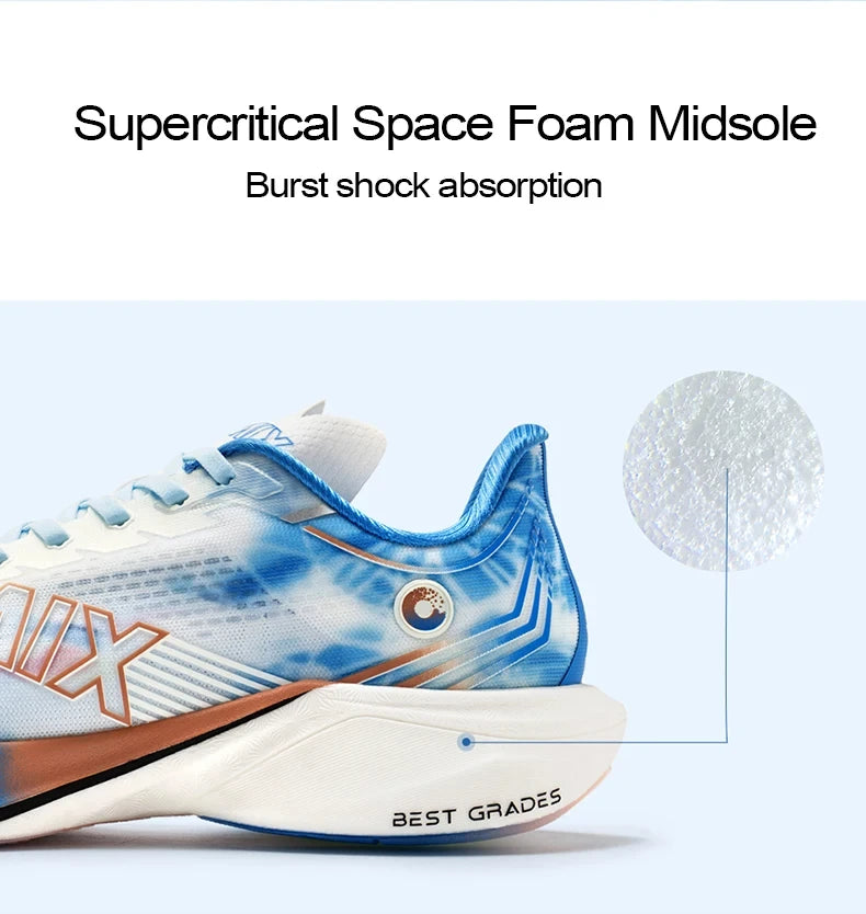 ONEMIX New Nylon Carbon Board Marathon Running Racing Shoes Shock-relief Professional Stable Support Ultra-light Rebound Sneaker