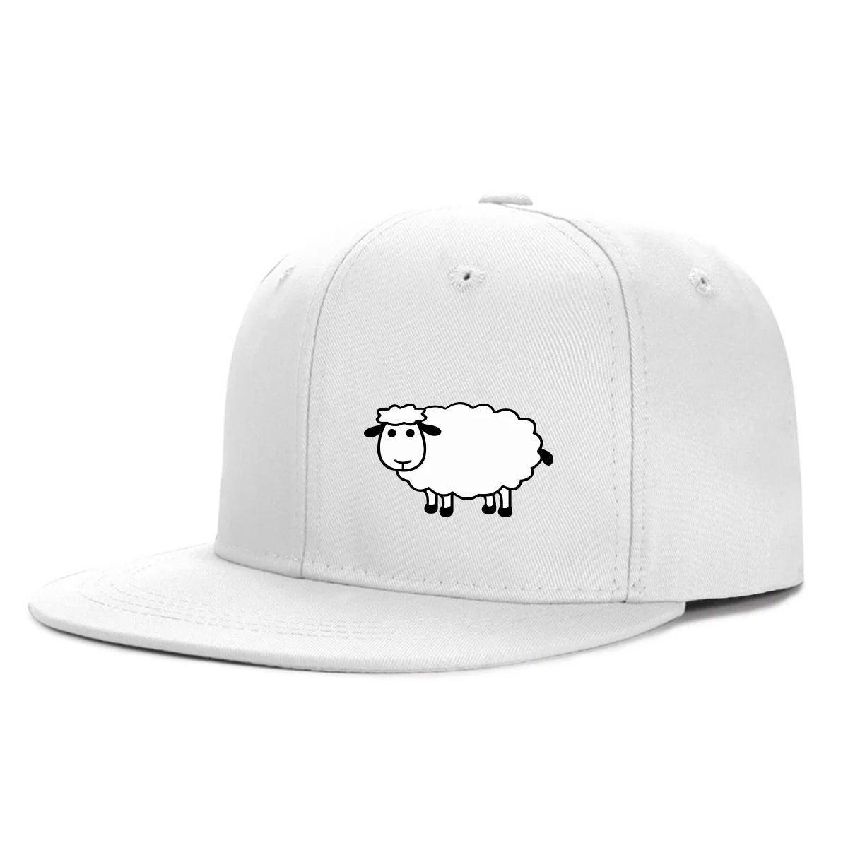 Casquette de baseball unisexe ajustable - Casquette de style urbain à visière plate avec motif de mouton : un accessoire décontracté, polyvalent et personnalisable