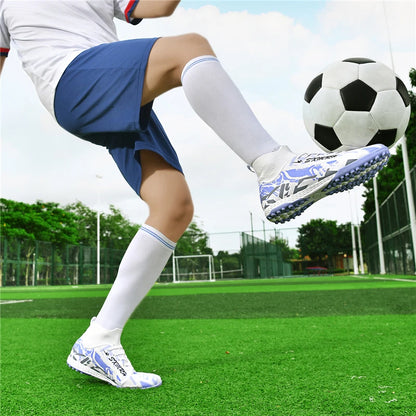 Double Star Men's High-Top TF Turf Football Boots, Youth & Student Edition, Adult & Kids, Professional Match & Training Soccer S