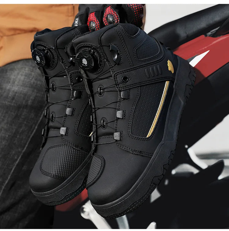 Motorcycle Boots Men Biker Shoes Moto Sneaker Microfiber Leather Adventure Motocross Shoes Anti-slip Motorcycle Equipment