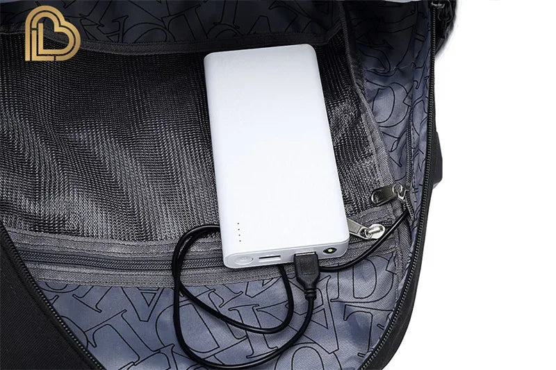Mochila Yule Trooper F-Fortnited Battle Royale com carregamento USB, figuras anime e compartimento para material escolar para estudantes