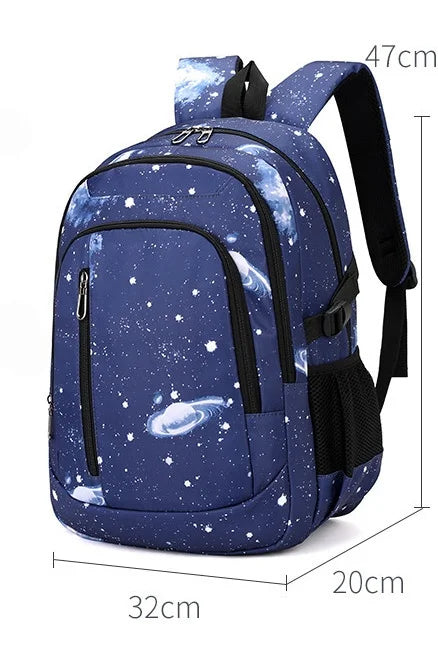 Fortnite Starry Sky Backpack Large Capacity Waterproof Laptop Bag Game Character Print Student Pack Boy Girl Back to School Bag