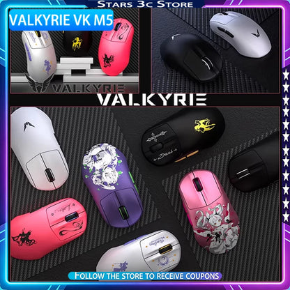 Mouse gaming wireless VALKYRIE VK M5 PRO con doppio 8K, ricevitore con display intelligente, ergonomico, leggero e a bassa latenza