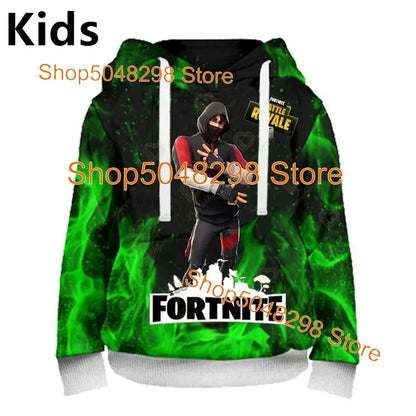 Men’s and Women’s Hoodie with 3D Battle Royale Fortnite Victory Print, Hooded Streetwear Sweatshirts for Boys and Girls