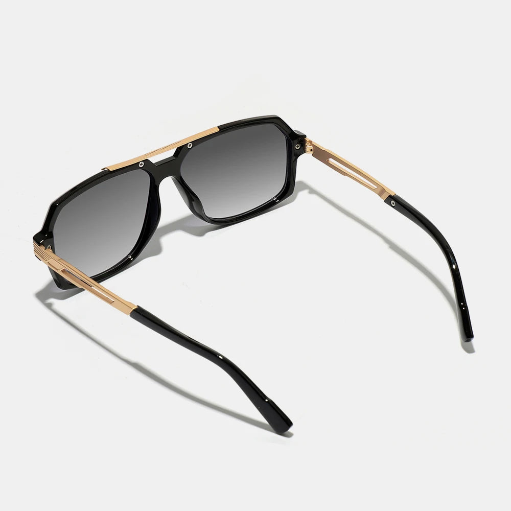 Ruiao Double-Bridge Pilot Sunglasses UV400 Fashion Gradient Shades Metal Frame Unisex Sun Glasses for Men And Women Driving