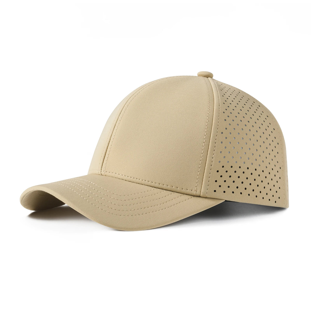 Casquette de baseball pour homme VOBOOM à séchage rapide, en maille découpée au laser, à visière incurvée et fermeture à pression, pour le sport en plein air, la course à pied et les voyages, couleur noire