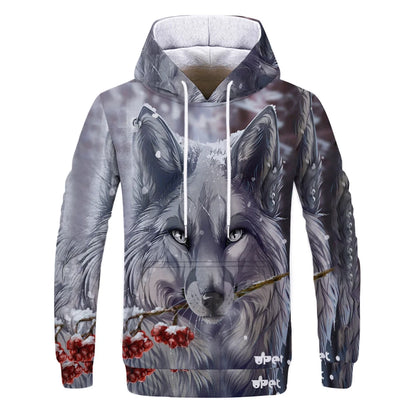 New Fashion Animal 3D Printed Hoodie Men and Women Personalized Design Sweatshirt Snow Double Wolf Harajuku Oversized Hoodie
