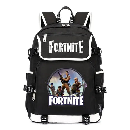 Fortnites Large Capacity Backpack Casual Shoulder Bag with USB Port Unisex Anime Students Schoolbag New Stylish Stationery Gift