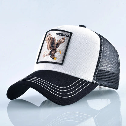 Fashion Trucker Caps With Embroidery Goat Patch Four Seasons Snapback Baseball Cap For Men Women Adjustable Visor Hat