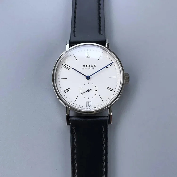 Men's 38mm automatic mechanical watch, compatible with Sea-Gull ST1731 movement, featuring a calendar, water resistance, and a t