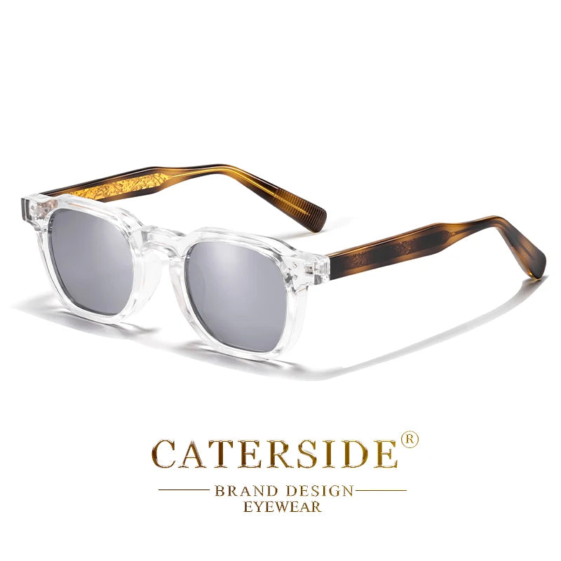 CATERSIDE Fashion Mirror Men Polarized Sunglasses Luxury Core Insert Leg Design Sun Glasses Women Party Outdoor Travel Glasses