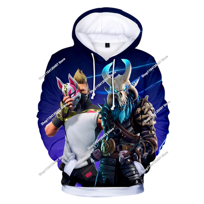 Sweatshirt com Capuz Infantil 3D 2025, Nova Série Anime Fortnite Estampada, Pullover de Marca Trendy, Presente