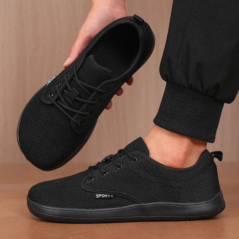 Summer Breathable Women's Flat Shoes Lightweight Mesh Comfortable Walking Shoes Men's Wide Foot Soft Sole Casual Wear Bare Foot
