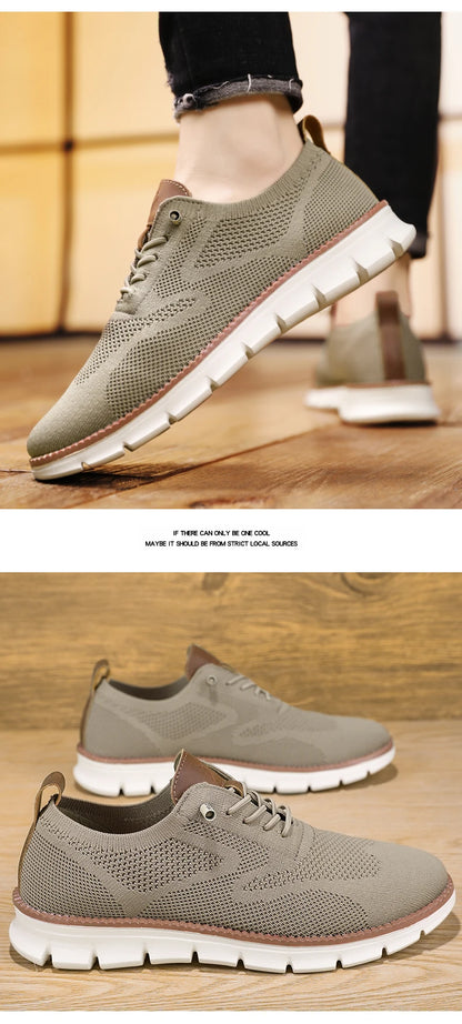New men's large-sized casual shoes - Fly-Weave mesh breathable sports shoes, lightweight and slip-resistant men's shoes