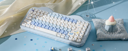 Teclado mecânico sem fios YUNZII C75, 75% cremoso com Hot Swap e RGB personalizável, design Gasket Cute Cake, para Win/Mac/Gaming