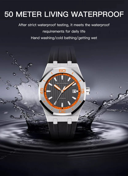 New Luxury Specht & Söhne Automatic Mechanical Watches Japan 8215 Movt Stainless Steel Watch Sapphire Crystal Waterproof 40MM