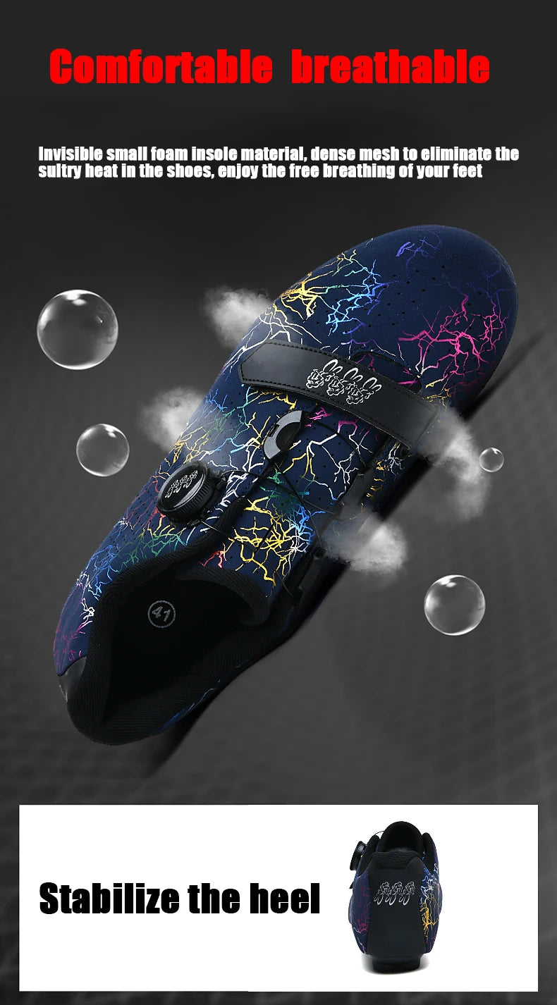 New Cycling Shoes Men Self-Locking Road Cycling Shoes Outdoor Mountain Cycling Sports Shoes Women Indoor Spinning Cycling Shoes