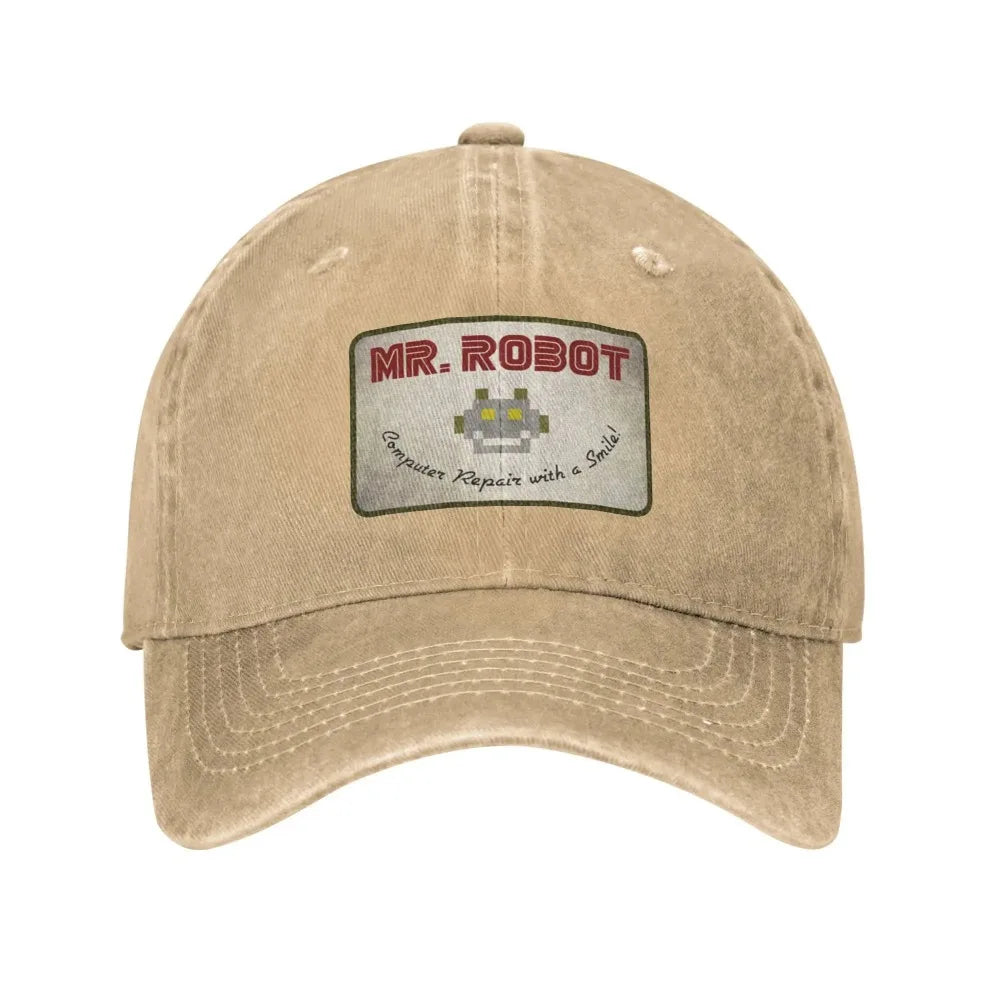 Računalo sa Sourires, anime, smiješni Mr Robot, prilagođeni retro kaubojski oprani bejzbolski kape za muškarce, traper kapa za sunce, hip hop kapa
