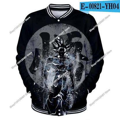 New Japanese Anime Dragon Ball Z Varsity Jacket Autumn Casual Sweatshirt Hoodie Coat Jacket Brand Baseball Jacket