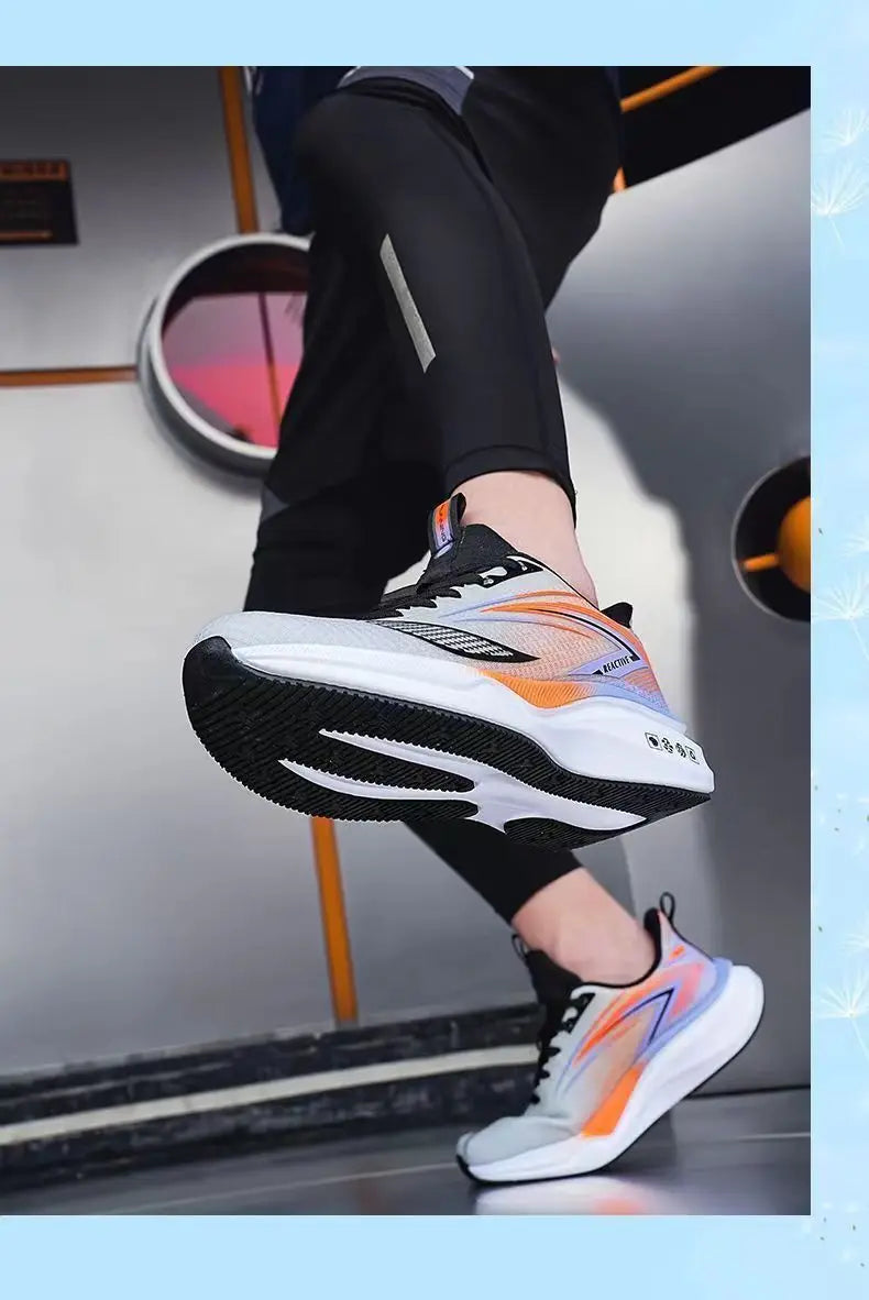 Men's Breathable Running Shoes Summer Hot Sale Of The Season Casual Sporty Fish Thread Soft Bottom Thick Heel Cross-Border St...