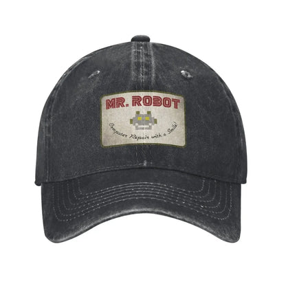 Računalo sa Sourires, anime, smiješni Mr Robot, prilagođeni retro kaubojski oprani bejzbolski kape za muškarce, traper kapa za sunce, hip hop kapa