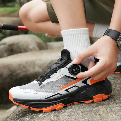 Mens Running Shoes 2025 New Breathe Mesh Outdoor Off Road Hiking Shoes Cushioning Flat Soft Mesh Walking Shoes for Man