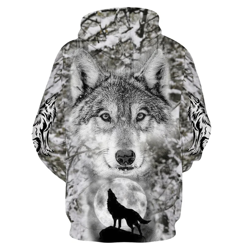 Cool 3D Wolf Printed Zipper Hoodies Fashion Men/Women Streetwear Hooded Jacket Coat Unisex Casual Hip Hop Pullover Sweatshirts