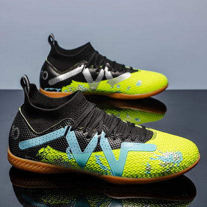 High-top soccer shoes for indoor five-a-side training for both men and women, slip-resistant and wear-resistant. sneakers