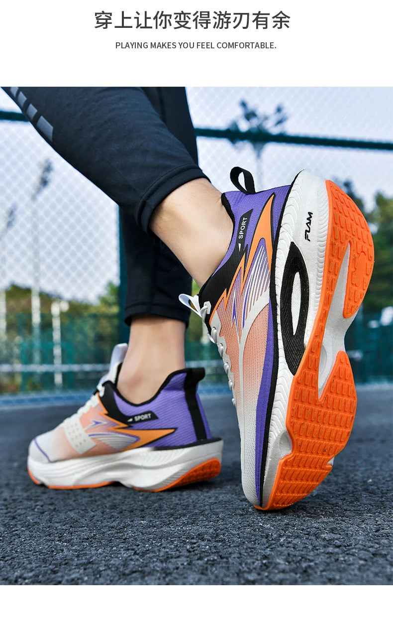 Men Sports Running Shoes Marathon Air Cushion Breathable Lightweight Comfortable Women Outdoor Athletic Sneakers Jogging Tenis