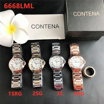 New Brand Luxury Stainless Steel Men and Women Luxury Atmosphere Quartz Watches Fashion Blue Balloon Women Date Watch Suit