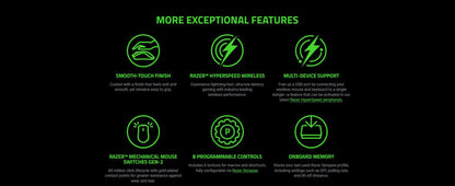 Rato Gaming Esports Sem Fios Razer Viper V3 HyperSpeed, Sensor Ótico 30K DPI, Switches Mecânicos Gen-2, 8 Controlos Programáveis