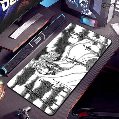 Gaming Accessories Varmilo Keyboard Computer Mousepad CS GO LOL Mouse Pad Berserk Guts Anime Dywan Gamer 900X400 XXL Desk Mats