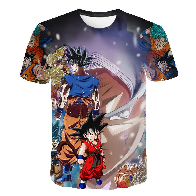 Dragon Ball T Shirt Kids Tops Tee Anime Figures Son Goku Super Saiyan T-shirt Boys T-shirts Children Clothes Summer Short Sleeve