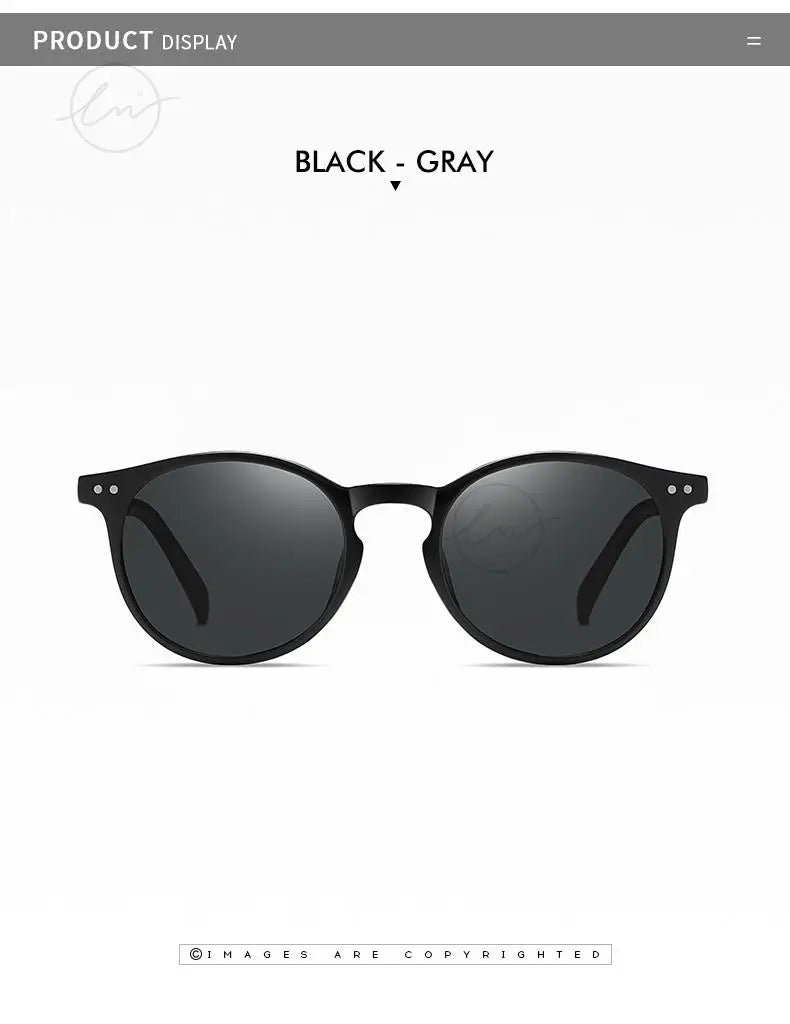 LM Retro Round Sunglasses Women Men Ultralight TR90 Polarized Unisex Driving Shades Vintage Sun Glasses UV400 Gafas De Sol