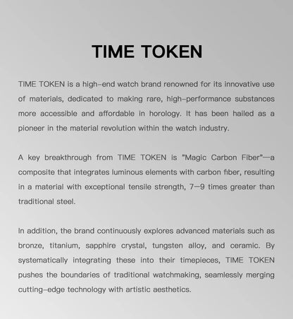 TIME TOKEN  Limited Edition 41mm Luminous Magic Carbon Fiber Men's Automatic Mechanical Watches Calendar Miyota8215 Movement
