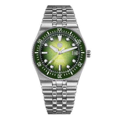 San Martin 40mm Enamel Spiral Dial Integrated Bracelet Men Diver Watch Miyota 9015 Automatic Mechanical Waterproof 200m SN0148
