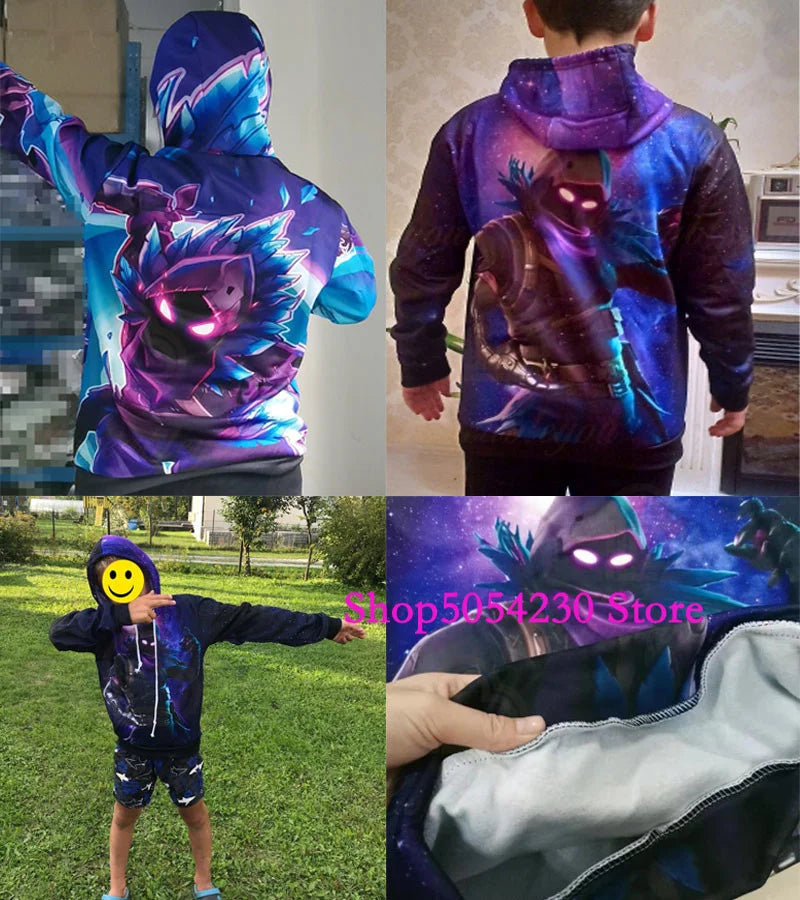 Fortnite Season 2 Boys and Kids Hoodies Cartoon Casual Sweatshirts Battle Game Heroes Print Polyester Autumn Girls Pullovers