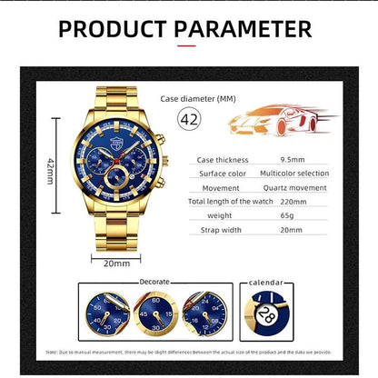 Fashion Men's Watches Business Stainless Steel Quartz Wrist Watch Calendar Date Male Casual Sports Luminous Clock