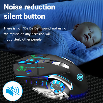 Mysz KEBIDUMEI Dual-Mode Bluetooth 5.2 2.4G, bezprzewodowa mysz gamingowa RGB, ładowalna cicha mysz 3600 DPI do laptopa