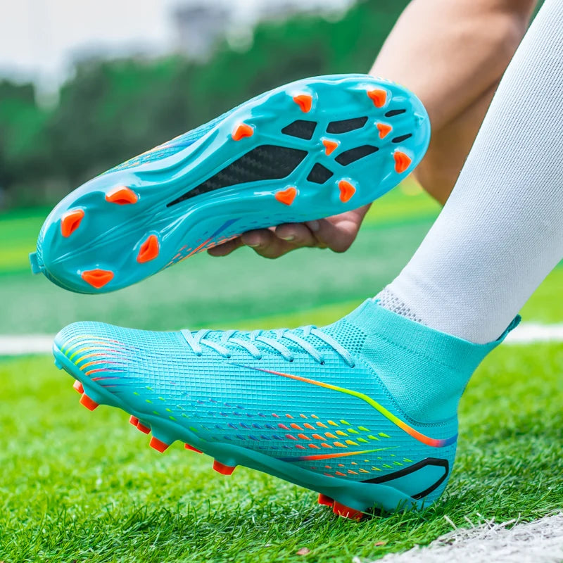 New Men Soccer Shoes Men Grass Breathable Soft Outdoor Football Shoes Cleats Long Spikes Comfortable Training Sport Shoes Men