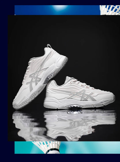 Men Women Badminton Shoes Table Tennis Shoes for Volleyball Handball Sports Sneakers Anti-Skid Mesh Breathable Field Training