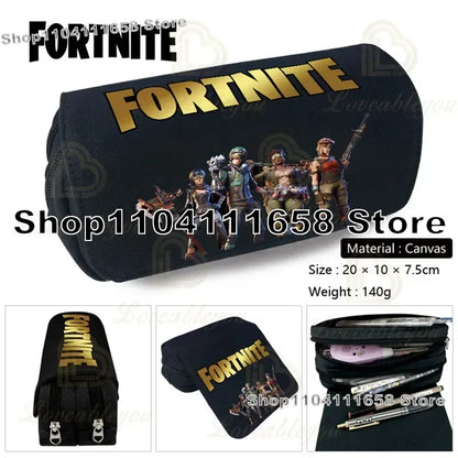 Fortnited Trousse Large Capacity Waterproof Velcro Pencil Case Student Black Estuche Stationery School Pennenzak Supplies