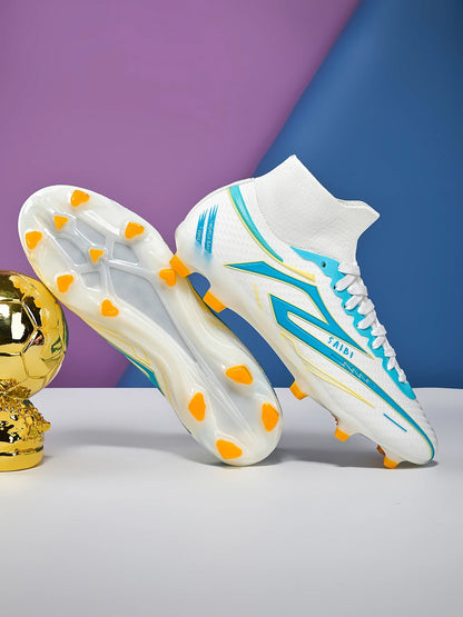AG/FG Long Studs Soccer Shoes，PU Fabric Mixed Upper，TPU Sole Wear Resistant Anti Slip，Men Women Kids Youth Outdoor Sports